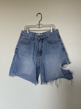 storets Light Blue Distressed High-Rise Denim Shorts